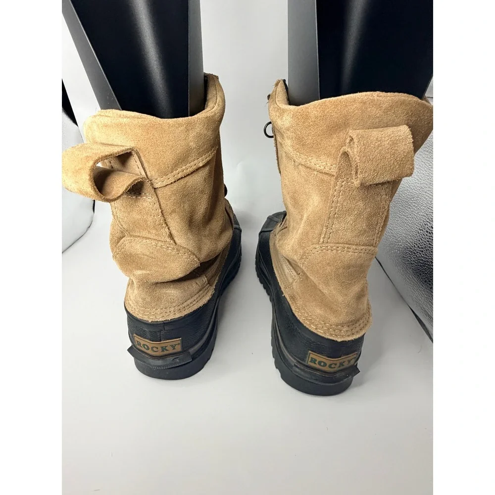 Rocky Mens Thinsulate Insulation Tan Suede Black Rubber Duck Snow‎ Boots Size 8